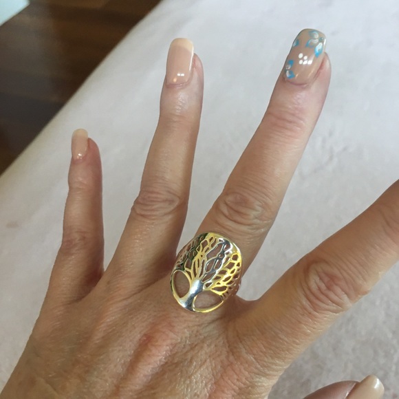 BNIB Tree Of Life.925 Stamped Silver Ring 8 - Picture 5 of 7